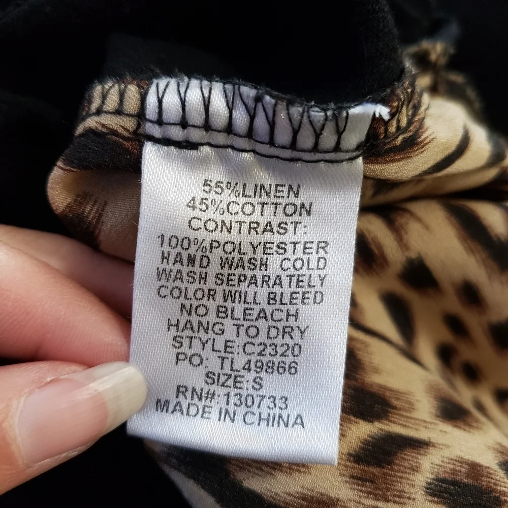 Umgee Leopard High Low Frayed Dress